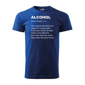 Tričko s potiskem Alcohol - modré S
