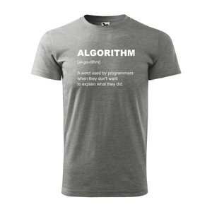 Tričko s potiskem Algorithm - šedé M