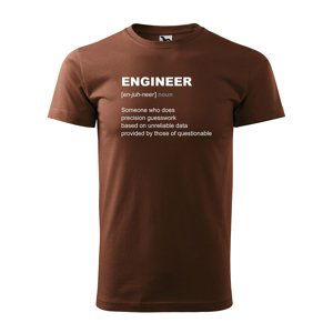 Tričko s potiskem Engineer - hnědé L