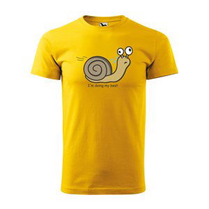 Tričko s potiskem I'm doing my best Snail - žluté XL