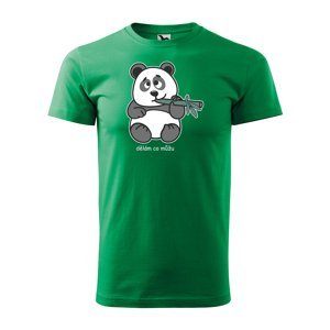 Tričko s potiskem Dělám co můžu Panda - zelené 2XL