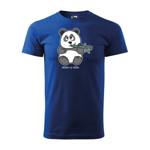 Tričko s potiskem Dělám co můžu Panda - modré XL