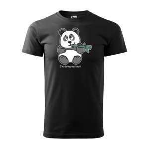 Tričko s potiskem I'm doing my best Panda - černé XL