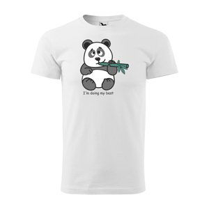 Tričko s potiskem I'm doing my best Panda - bílé 4XL
