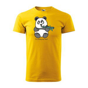 Tričko s potiskem I'm doing my best Panda - žluté 5XL