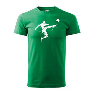 Tričko s potiskem Fotbalista Abstrakce - zelené XL