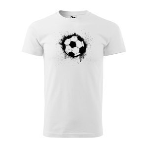 Tričko s potiskem Fotbalový míč Paint - bílé XL