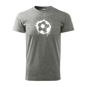 Tričko s potiskem Fotbalový míč Paint - šedé M