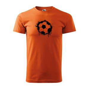 Tričko s potiskem Fotbalový míč Paint - oranžové 2XL