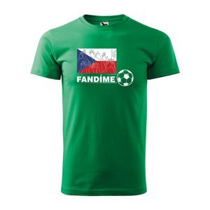 Tričko s potiskem Fandíme českému fotbalu - zelené 3XL