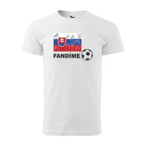 Tričko s potiskem Fandíme slovenskému fotbalu - bílé S
