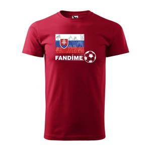 Tričko s potiskem Fandíme slovenskému fotbalu - červené XL