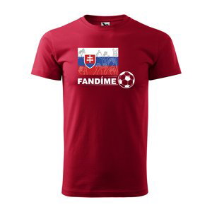 Tričko s potiskem Fandíme slovenskému fotbalu - červené 3XL