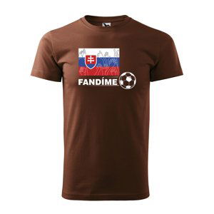 Tričko s potiskem Fandíme slovenskému fotbalu - hnědé 3XL