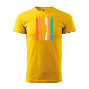 Tričko s potiskem Hokejista Pastels - žluté XL