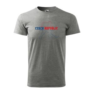 Tričko s potiskem Czech Hockey - šedé 5XL