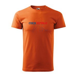 Tričko s potiskem Czech Hockey - oranžové 3XL