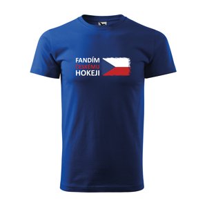 Tričko s potiskem Fandím českému hokeji - modré 4XL