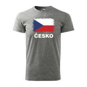 Tričko s potiskem Česko - šedé 3XL