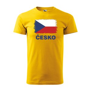 Tričko s potiskem Česko - žluté 5XL