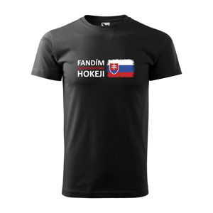 Tričko s potiskem Fandím slovenskému hokeji - černé 5XL