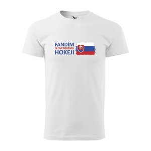 Tričko s potiskem Fandím slovenskému hokeji - bílé XL
