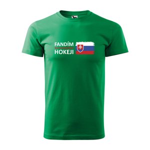 Tričko s potiskem Fandím slovenskému hokeji - zelené M