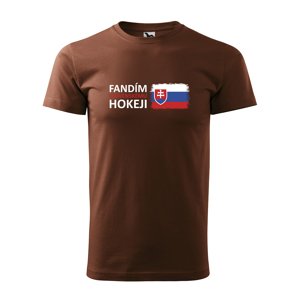 Tričko s potiskem Fandím slovenskému hokeji - hnědé 4XL