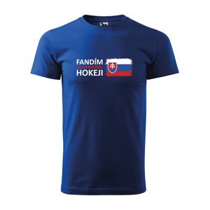 Tričko s potiskem Fandím slovenskému hokeji - modré 2XL