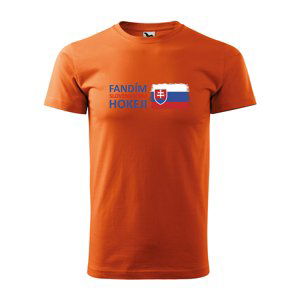 Tričko s potiskem Fandím slovenskému hokeji - oranžové L