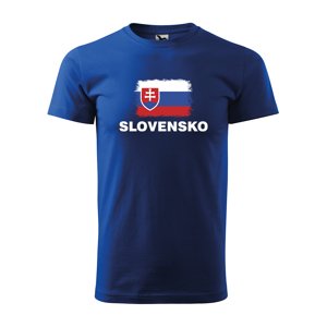 Tričko s potiskem Slovensko - modré XL