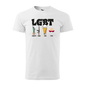 Tričko s potiskem LGBT - bílé XL