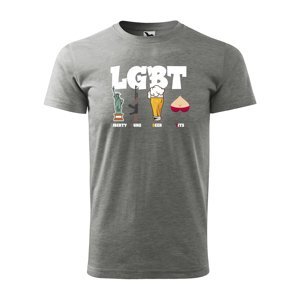 Tričko s potiskem LGBT - šedé S