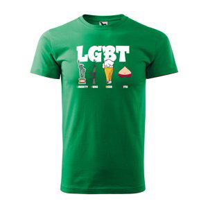 Tričko s potiskem LGBT - zelené XL