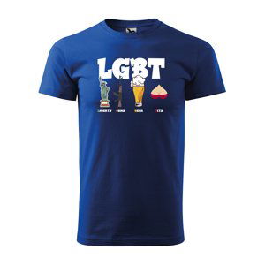 Tričko s potiskem LGBT - modré XL