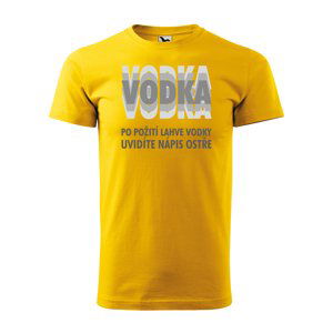 Tričko s potiskem Vodka - žluté XL