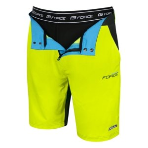 Kraťasy Force BLADE MTB s odnímatelnou vložkou - černá-fluo vel. XL