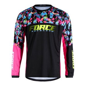 Dres Force RECKLESS dl. rukáv-černo-růžovo-fluo Velikost: vel. 3XL