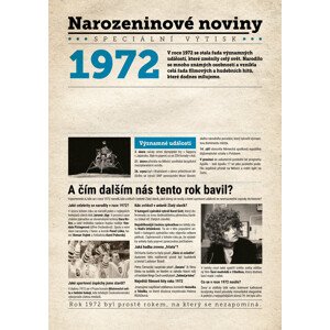 Narozeninové noviny 1972 s vlastním textem a fotografií, S fotografií