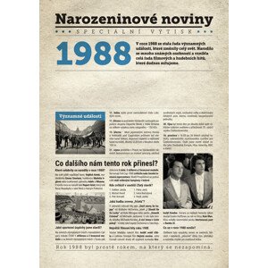 Narozeninové noviny 1988  s vlastním textem a fotografií, S textem