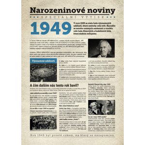 Narozeninové noviny 1949 s vlastním textem a fotografií, S fotografií