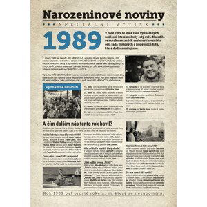 Narozeninové noviny 1989 s vlastním textem, S textem