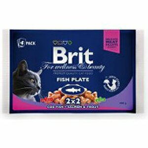 Brit Premium Cat kapsa Fish Plate 400g (4x100g)