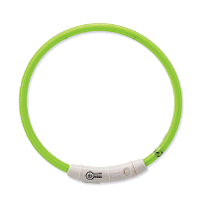 Obojek DOG FANTASY světelný USB zelený 45 cm 1ks