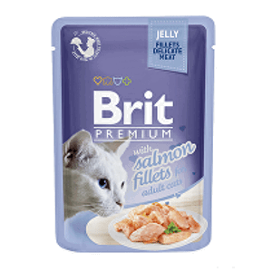 Brit Premium Cat D Fillets in Jelly with Salmon 85g