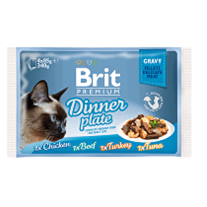 Brit Premium Cat D Fillets in Gravy Dinner Plate 340g