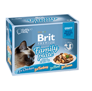 Brit Premium Cat D Fillets in Gravy Family Plate 1020g