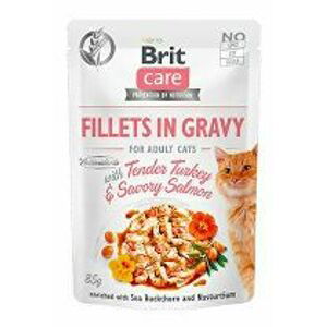 Brit Care Cat Fillets in Gravy Turkey&Salmon 85g