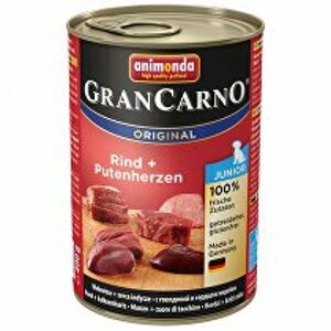 Animonda GRANCARNO konz. JUNIOR hov/krůt srdce 400g