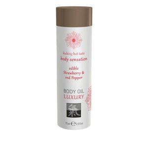 Olej masážní Shiatsu Edible Strawberry & Red Pepper 75 ml